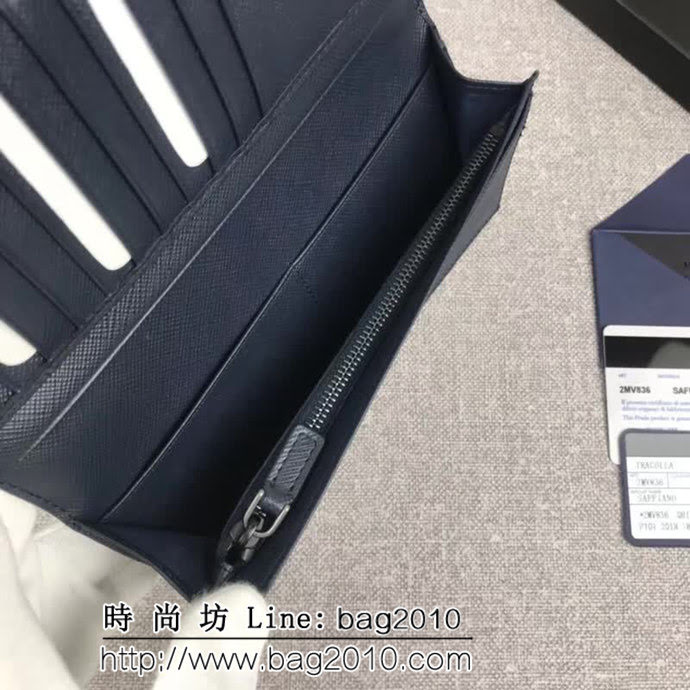 PRADA普拉達 官網同步 專櫃最新款 男士單拉鏈錢包 2MV836 DD1332